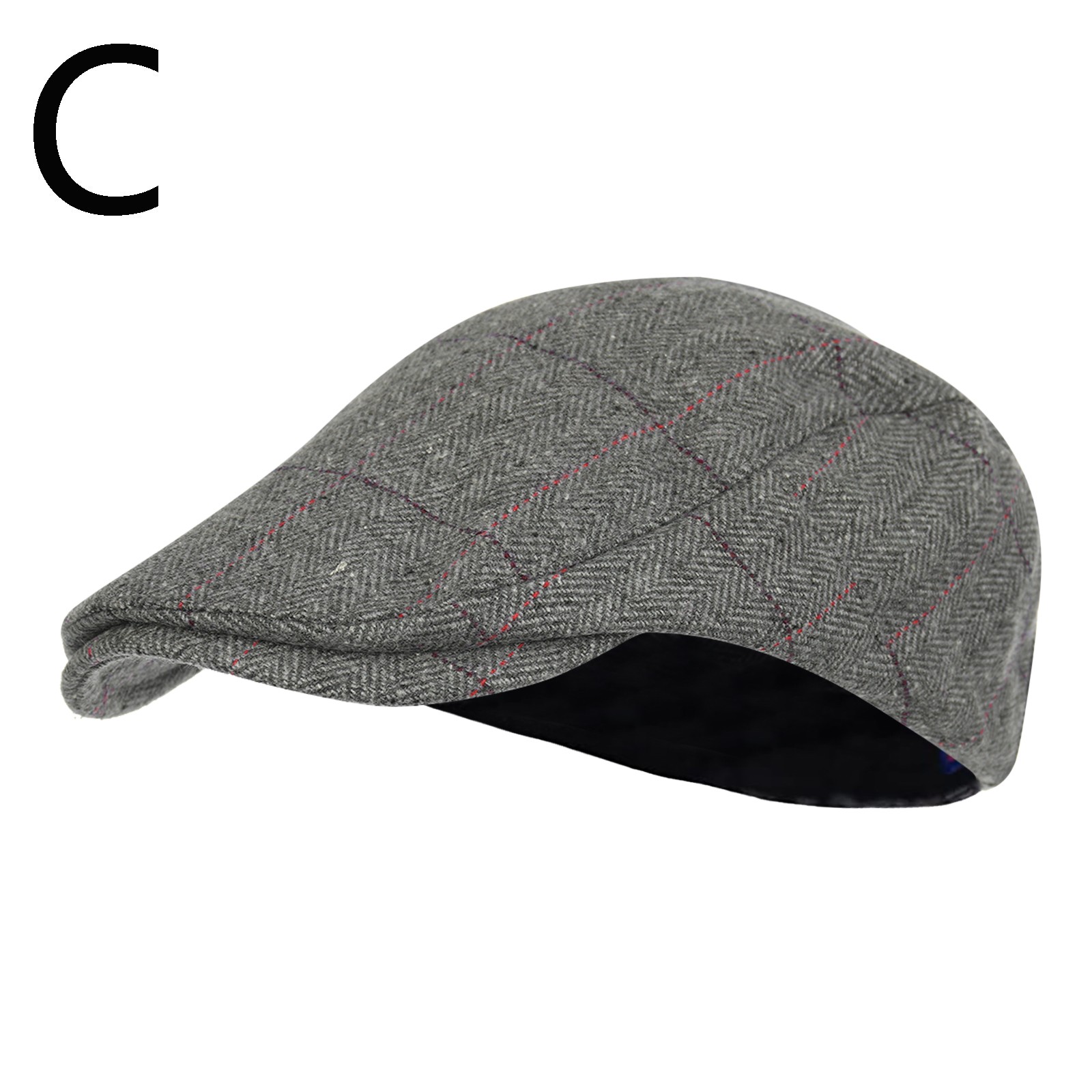 thumbnail image 2 of Boina retro de cuadros suave para hombre y mujer: gorro informal transpirable para invierno, poliéster, unisex, para todas las estaciones, cómodo y cálido, 2 of 3